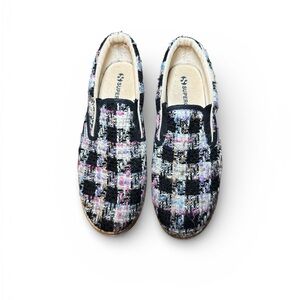 Superga Boucle Checkered Slip-On Slippers
